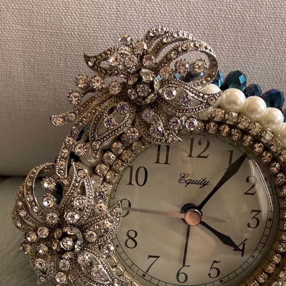 Silver and Blue Decorative Clock - Picture 2 of 7